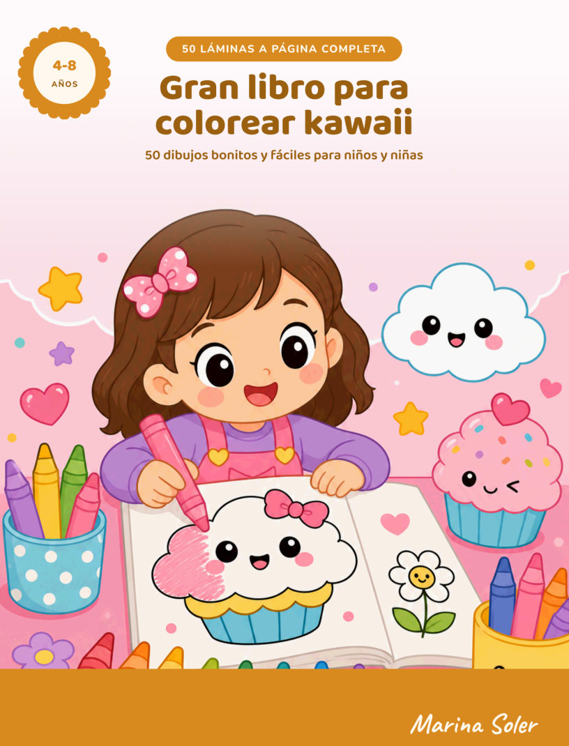 Gran libro para colorear kawaii