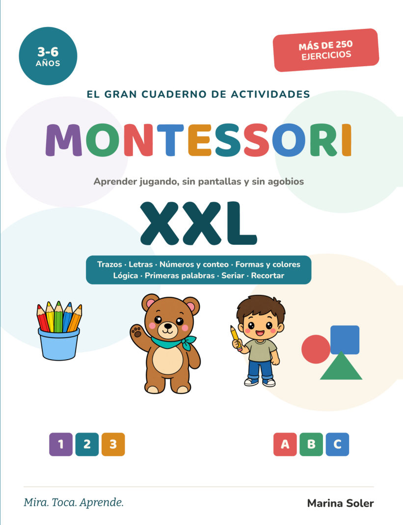 Cuaderno Montessori XXL para niños de 3 a 6 años