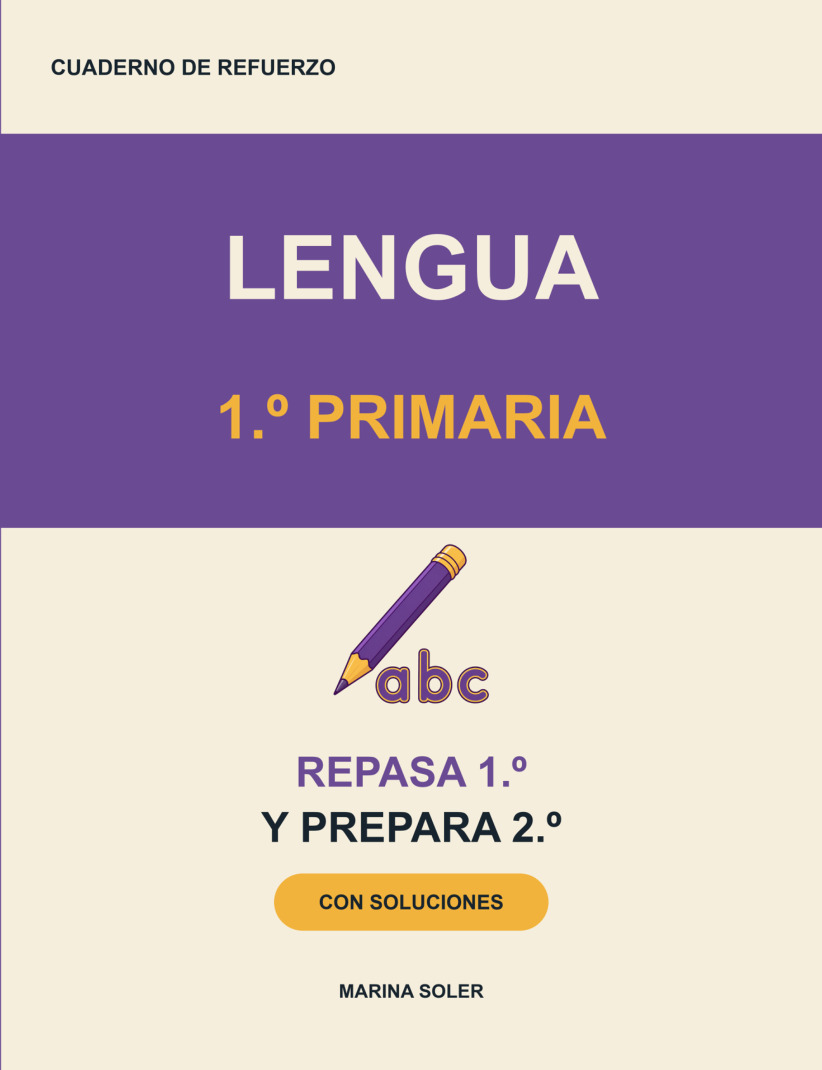 Lengua 1.º Primaria · Cuaderno de refuerzo con Rodolfo