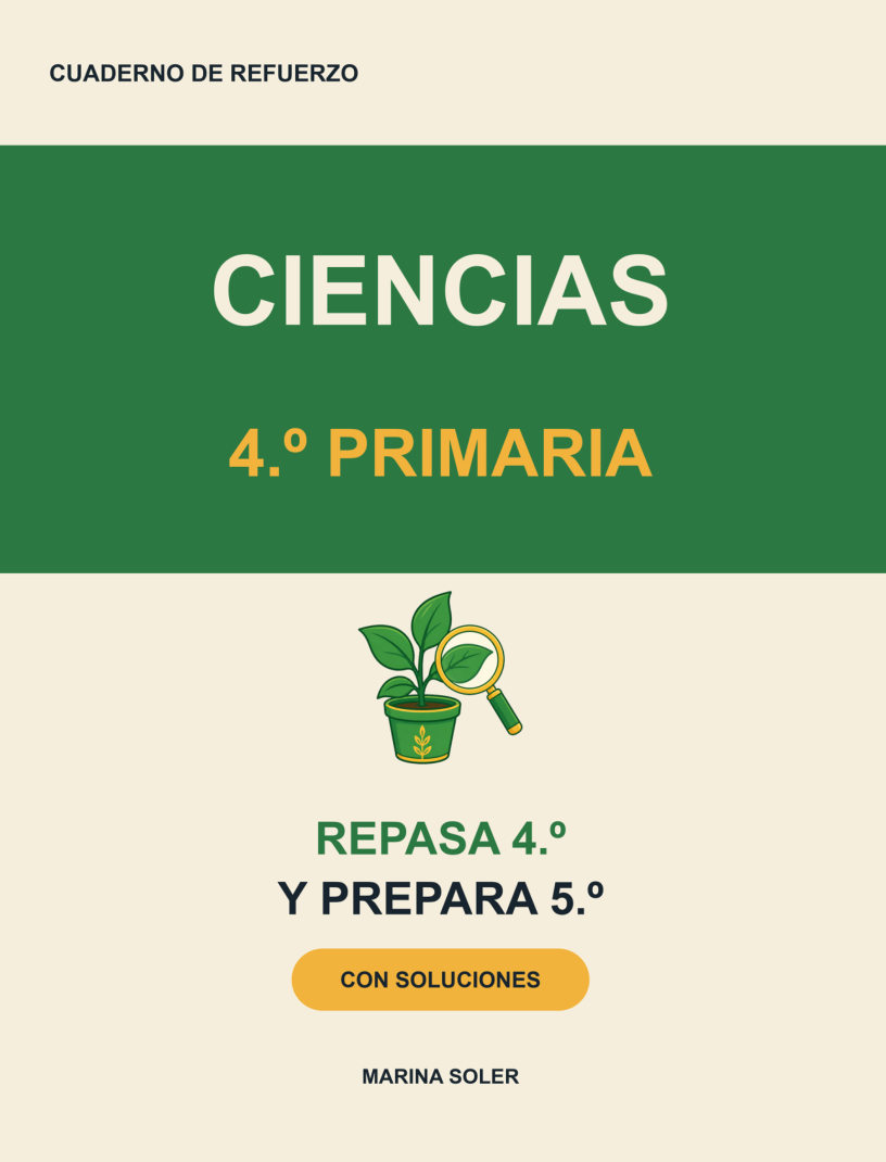 Ciencias 4.º Primaria · Cuaderno de refuerzo