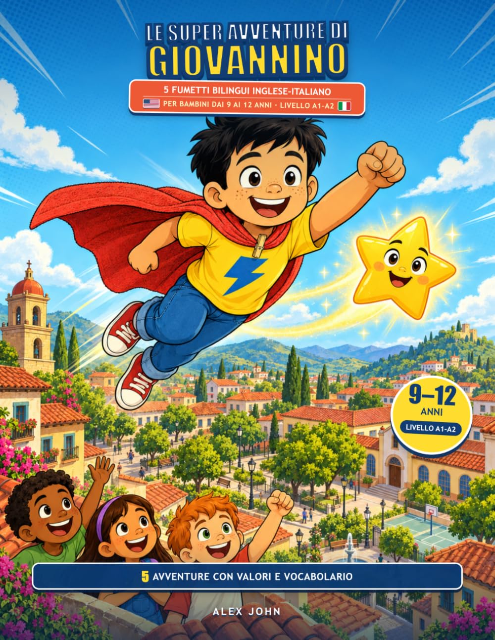 Copertina: Le super avventure di Giovannino · 5 fumetti bilingui