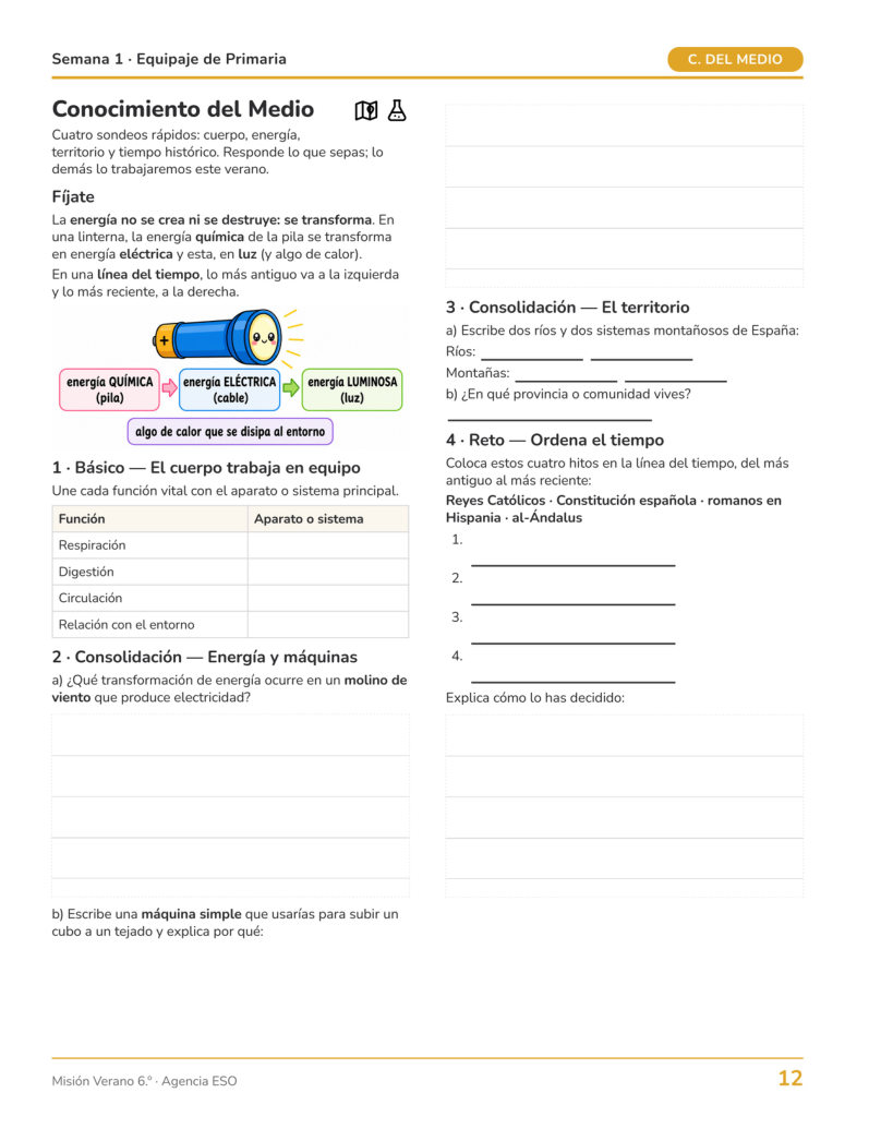 Página 12 del libro: Conocimiento del medio