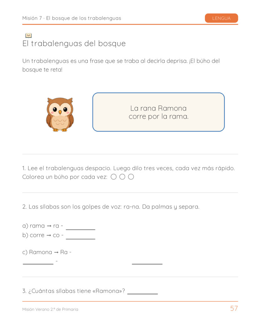 Página 57 del libro: Lengua
