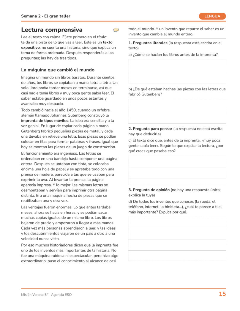 Página 15 del libro: Lengua