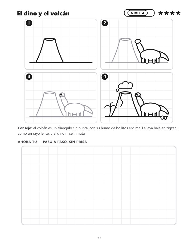 Página 99 del libro: Dibujar un dinosaurio