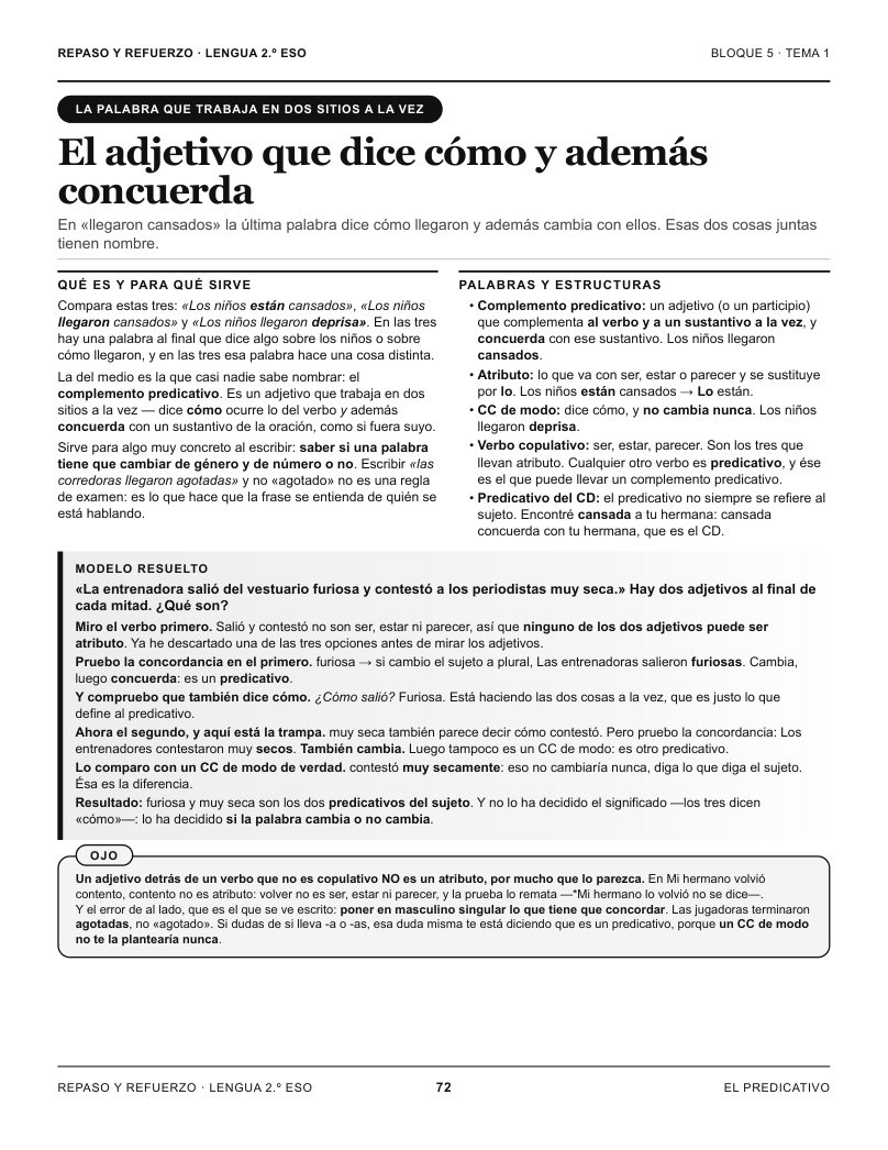 Página 72 del libro: Actividad del libro