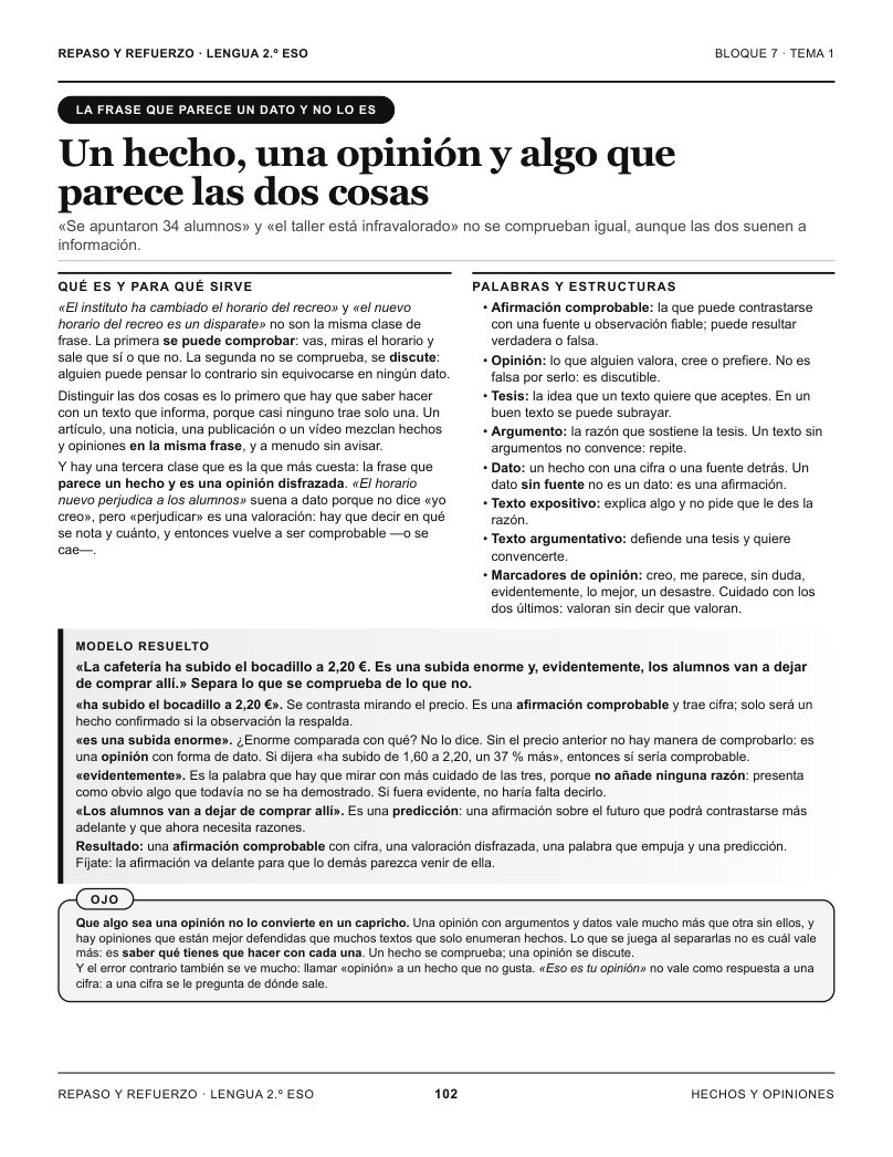 Página 102 del libro: Actividad del libro