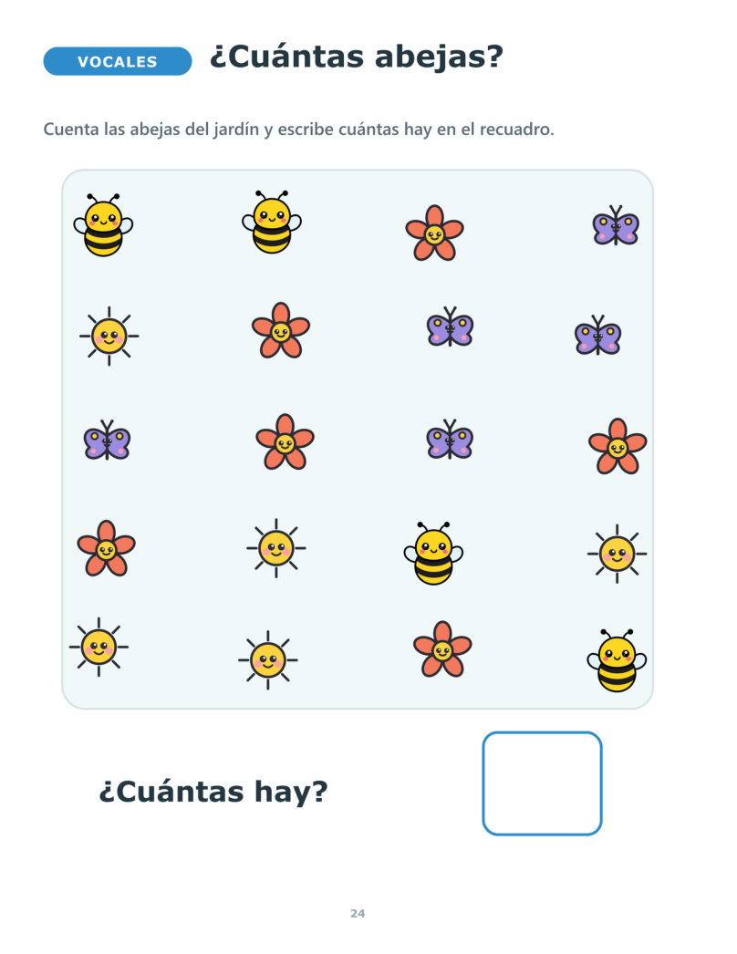 Página 24 del libro: Conteo de abejas