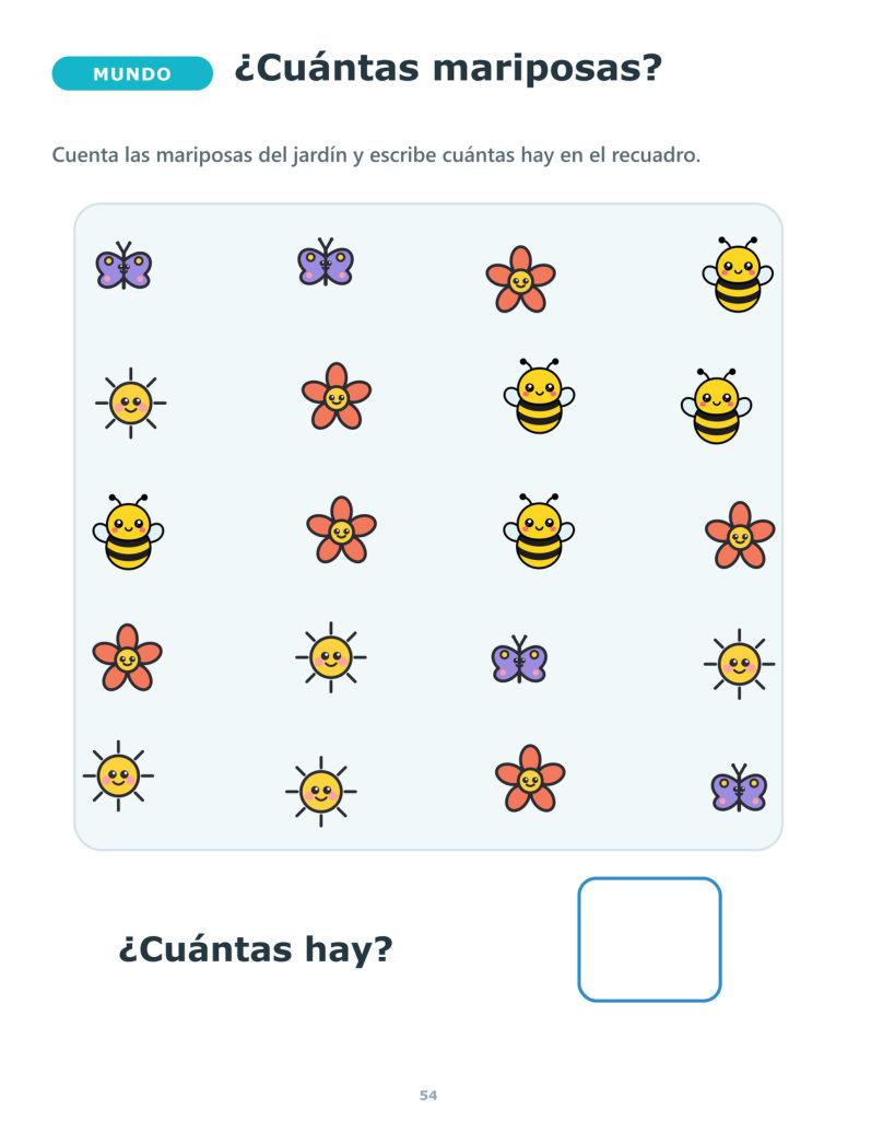 Página 54 del libro: Conteo de mariposas