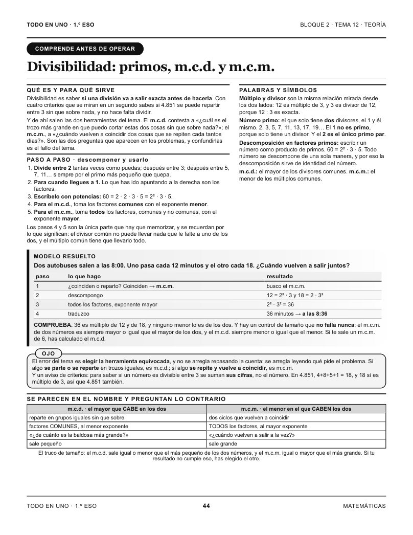 Página 44 del libro: Matemáticas