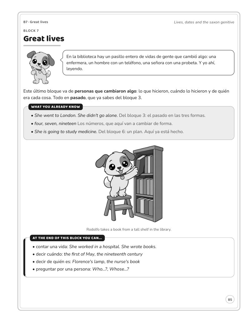 Página 85 del libro: Actividad del libro