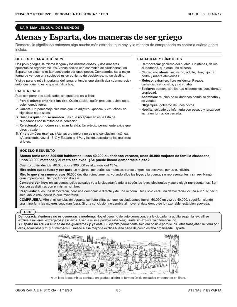 Página 85 del libro: Actividad del libro