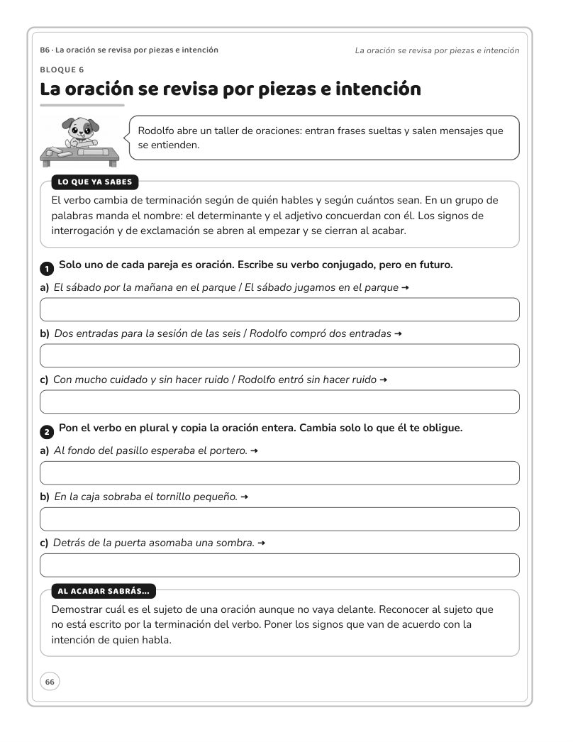 Página 66 del libro: Actividad del libro