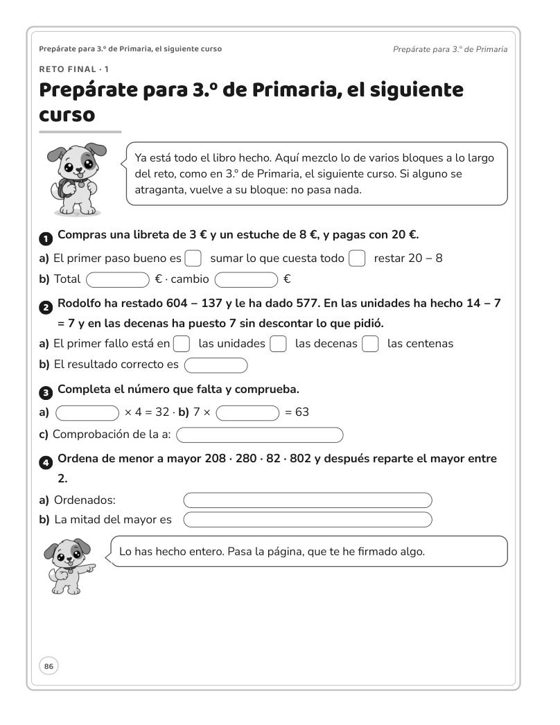 Página 86 del libro: Actividad del libro