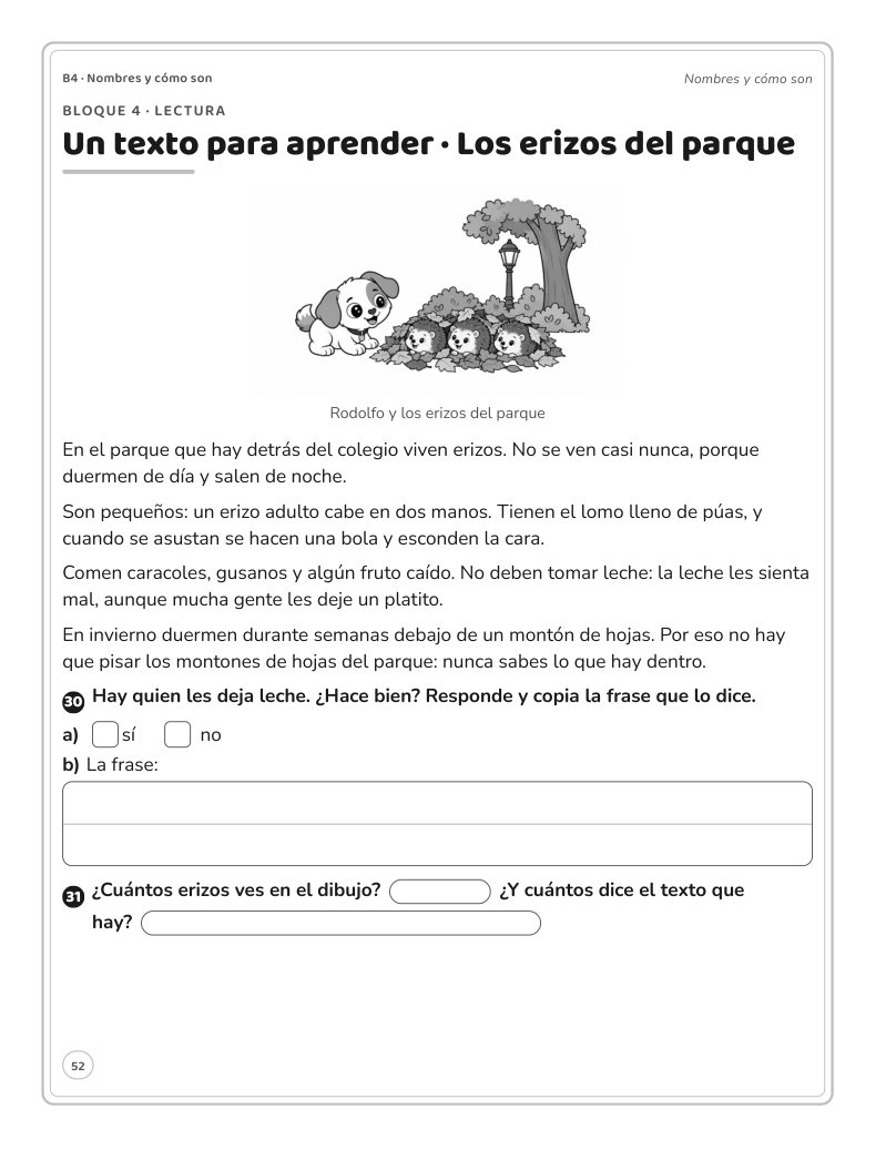 Página 52 del libro: Actividad del libro