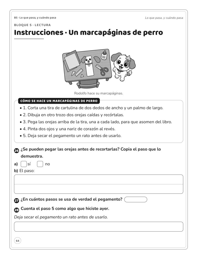 Página 64 del libro: Actividad del libro