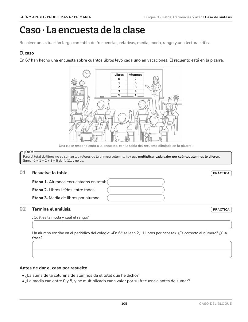 Página 105 del libro: Actividad del libro