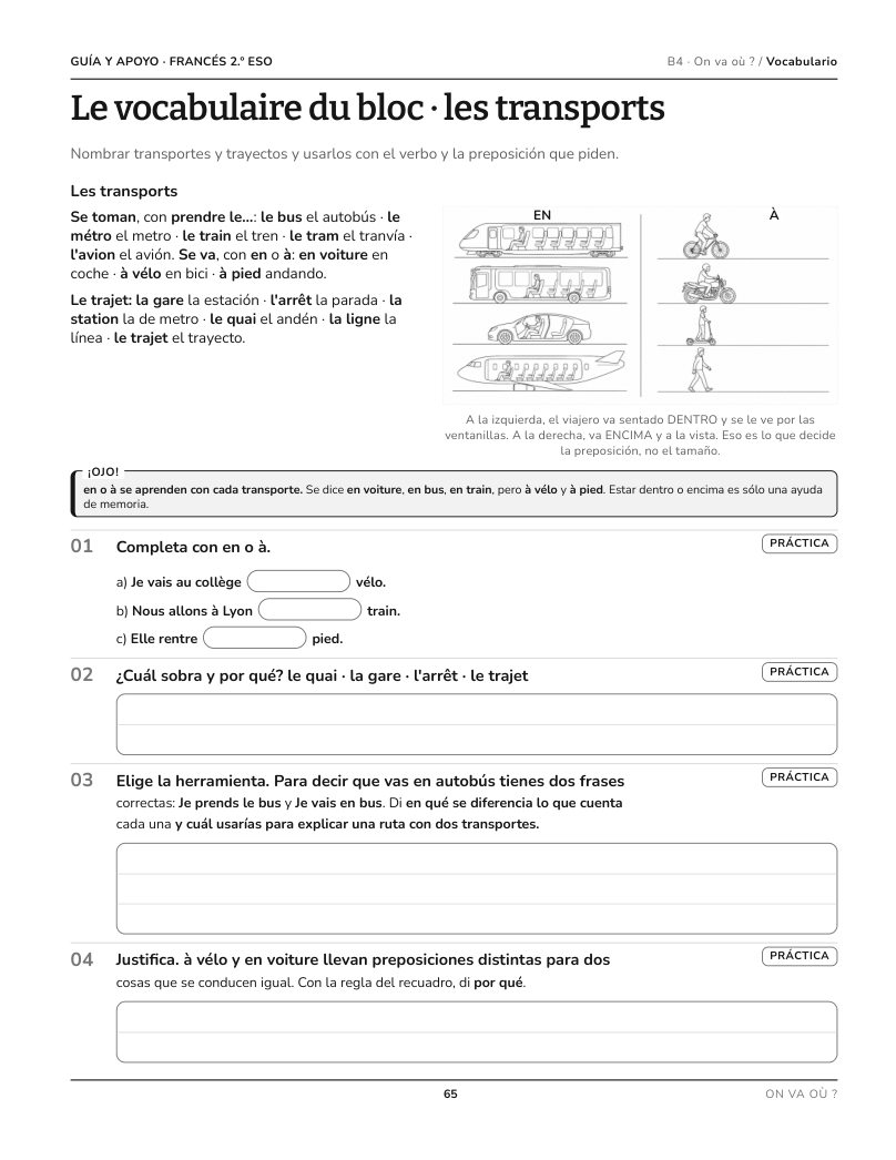Página 65 del libro: Actividad del libro