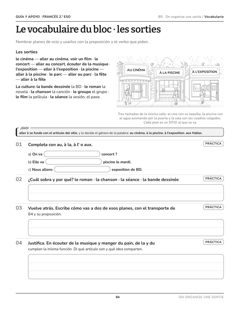 Página 84 del libro: Actividad del libro