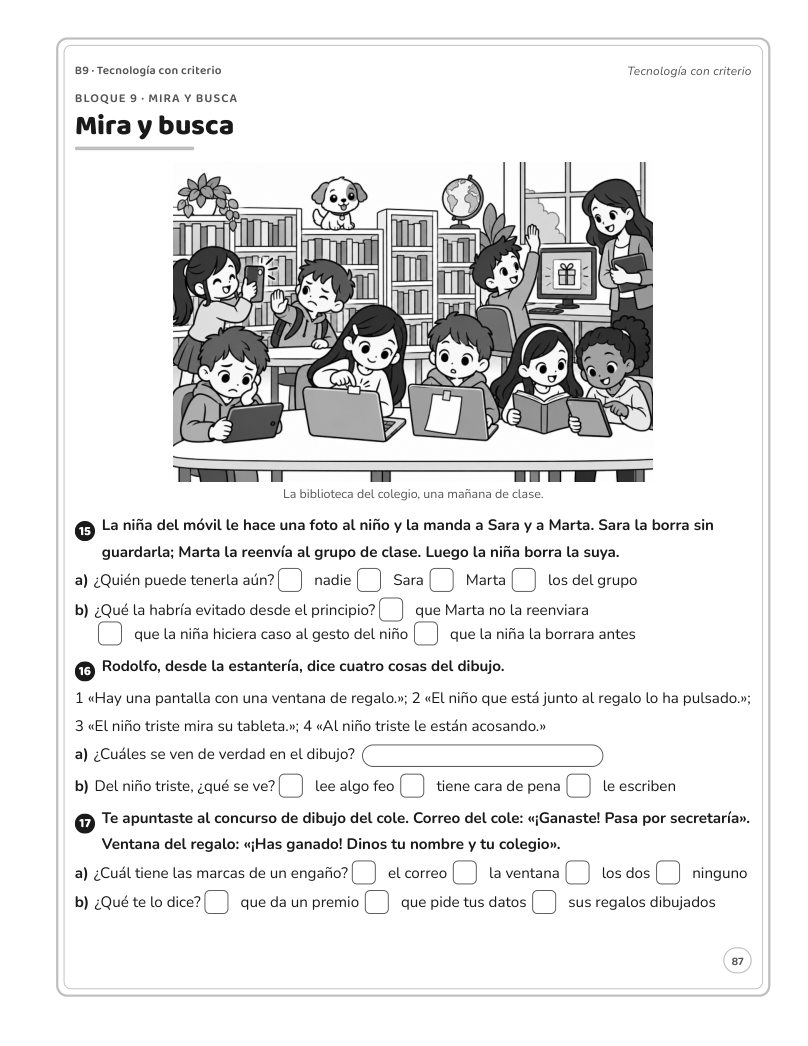 Página 87 del libro: Actividad del libro