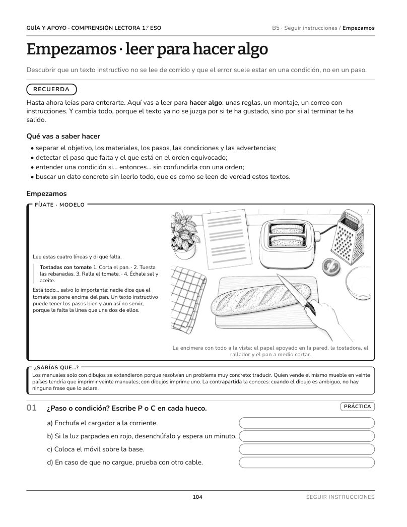 Página 104 del libro: Actividad del libro