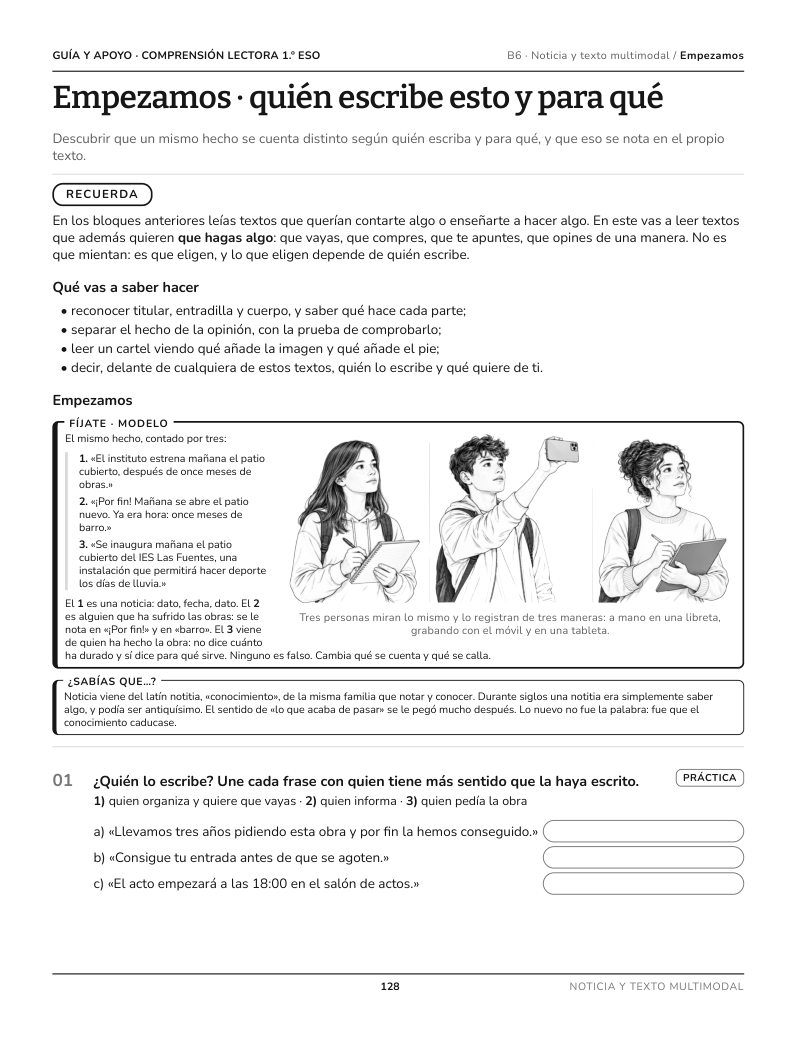 Página 128 del libro: Actividad del libro