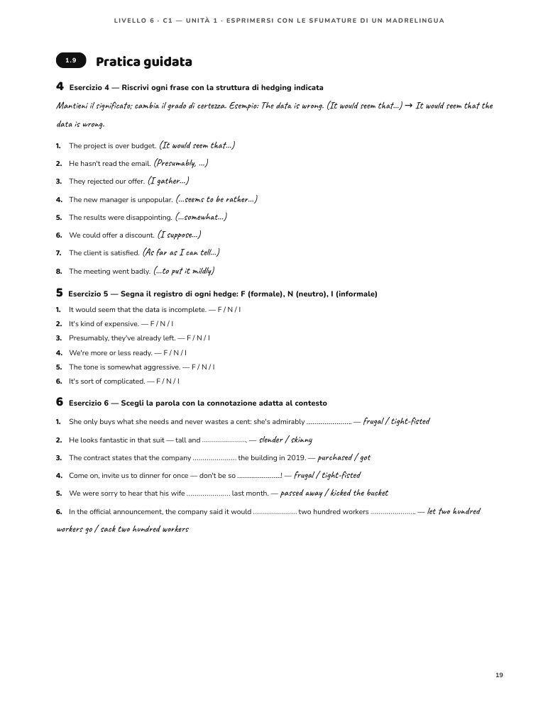 Pagina 19 del libro: Pratica guidata