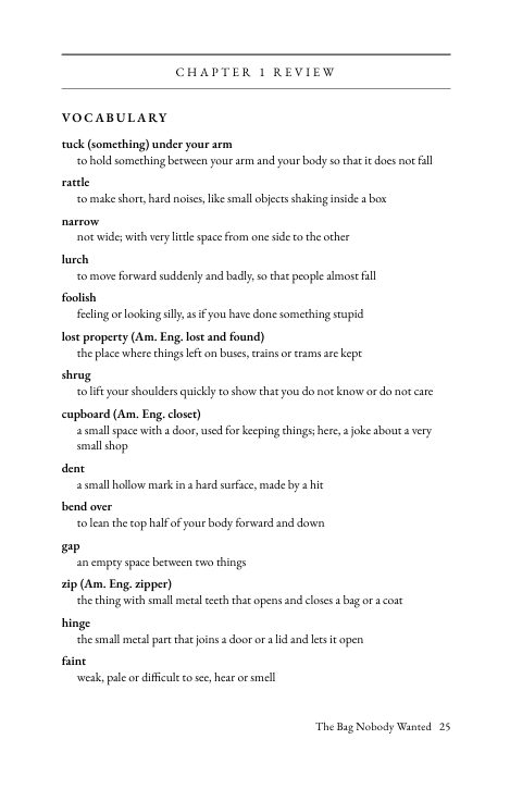 Pagina 25 del libro: Vocabulary and review
