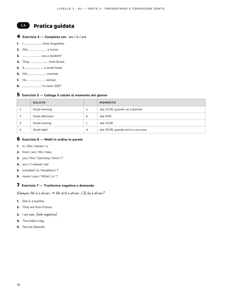 Pagina 22 del libro: Pratica guidata
