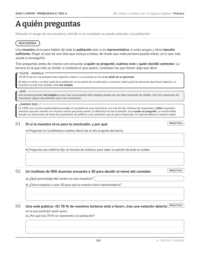 Página 111 del libro: Actividad del libro