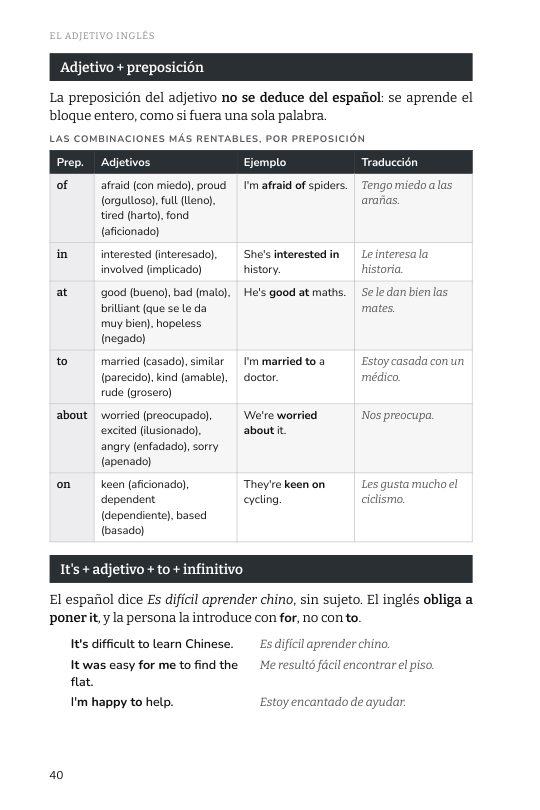 Página 40 del libro: Gramática con ejemplos