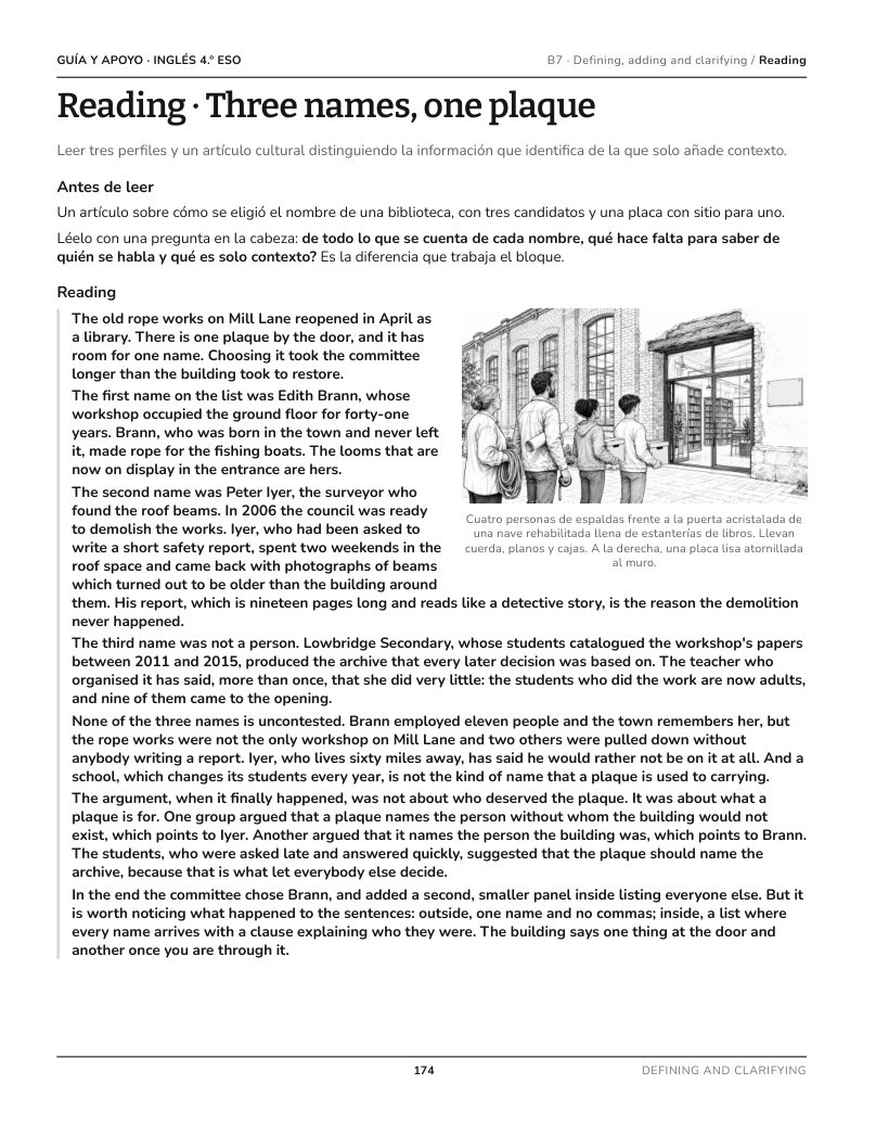 Página 174 del libro: Actividad del libro