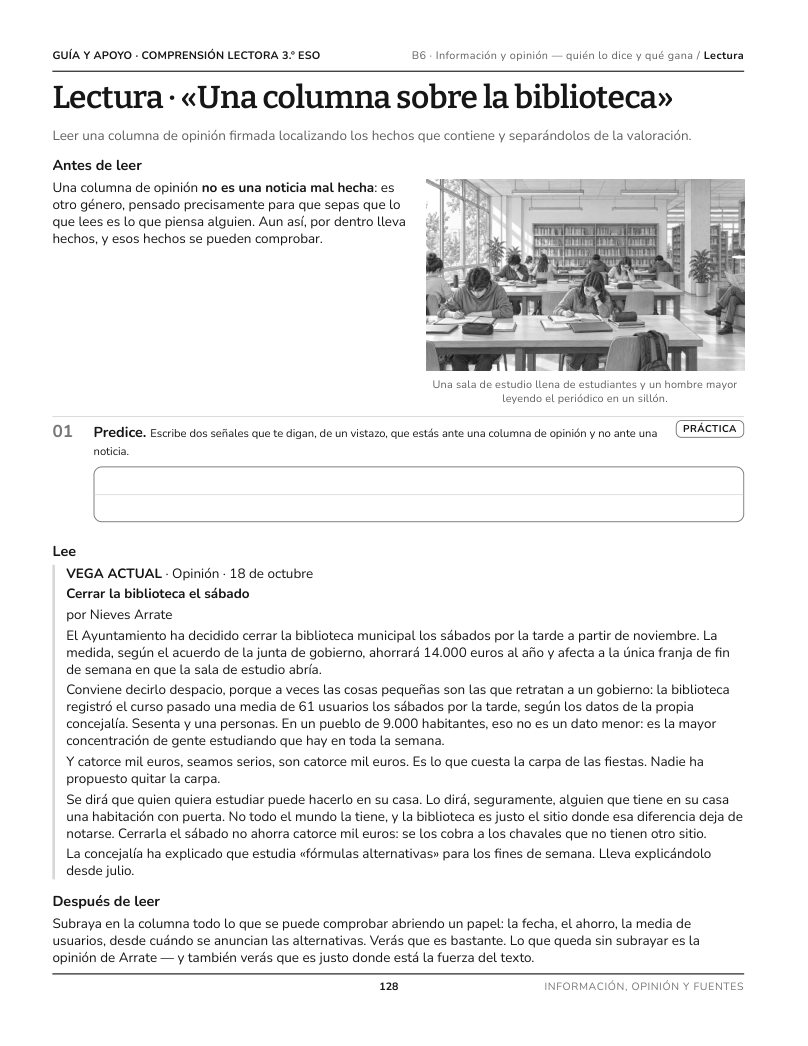 Página 128 del libro: Actividad del libro