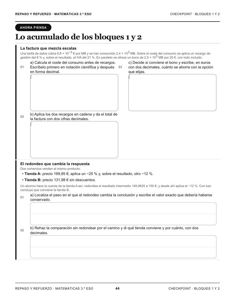 Página 44 del libro: Checkpoint de dos bloques