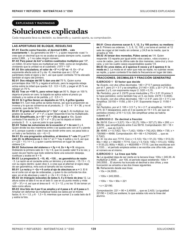 Página 139 del libro: Soluciones razonadas