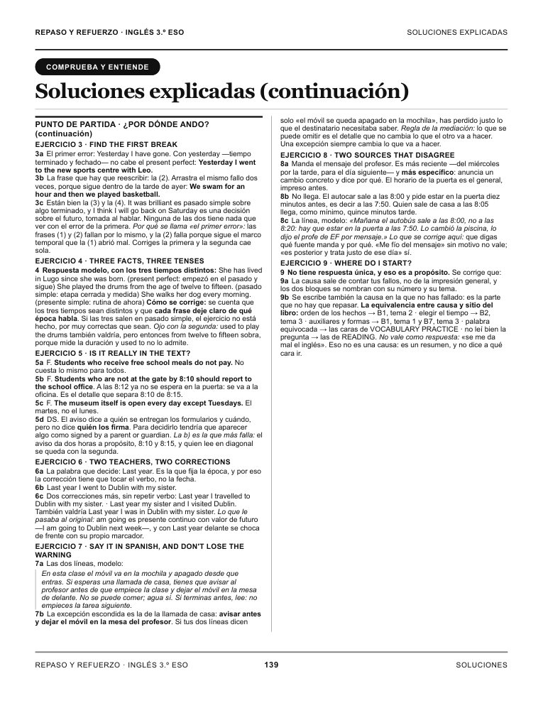Página 139 del libro: Soluciones explicadas