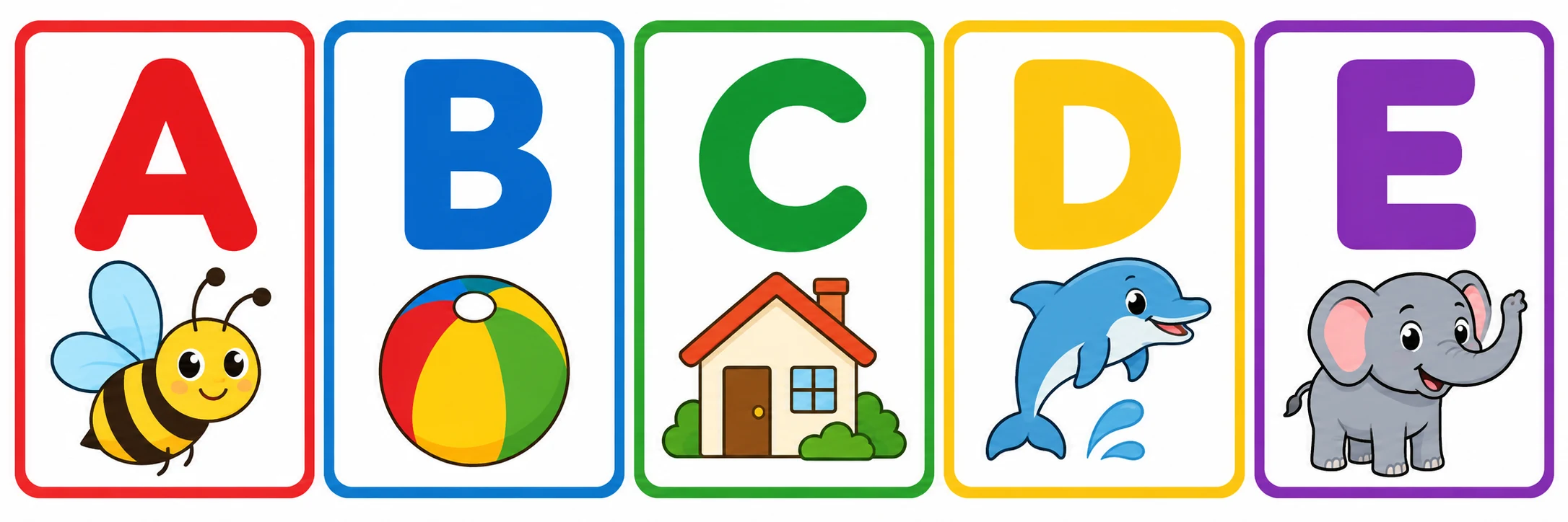 Cinque tessere nell'ordine A, B, C, D, E.