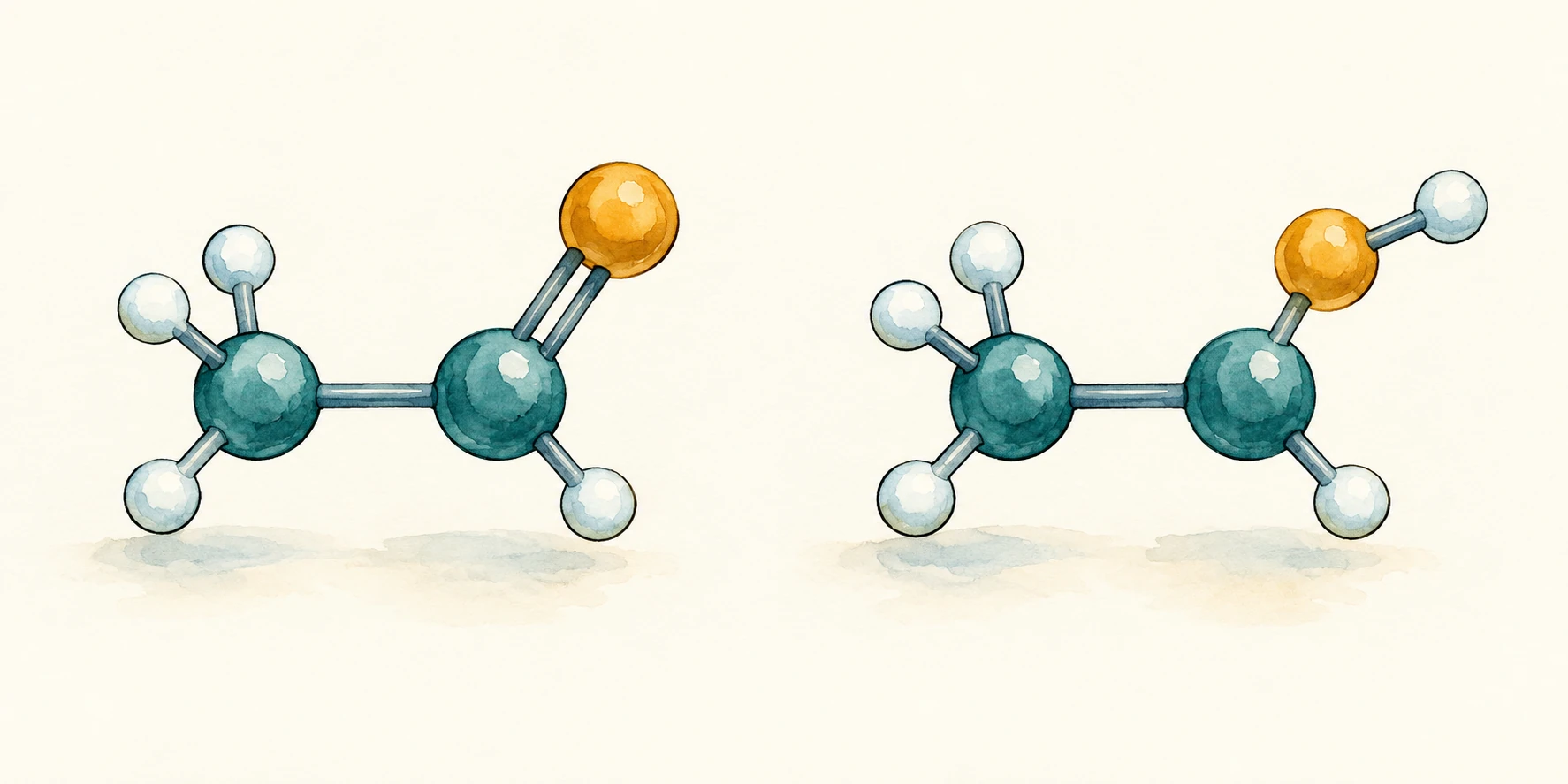 Due modelli molecolari a confronto con gruppi atomici diversi.