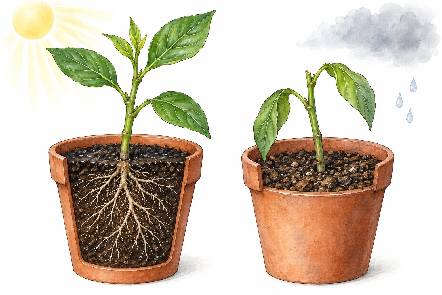 Estaca retirada de uma planta e enraizada para formar outra planta.