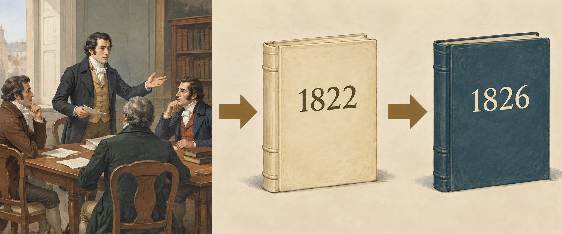 Uma discussão política antecede dois volumes diferentes, marcados 1822 e 1826, dispostos por ordem cronológica.