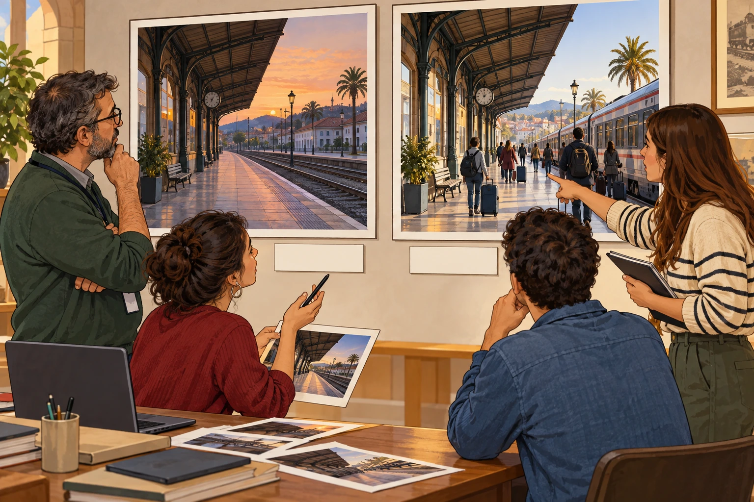 Fotografia de uma estação é examinada antes de aceitar uma legenda absoluta.