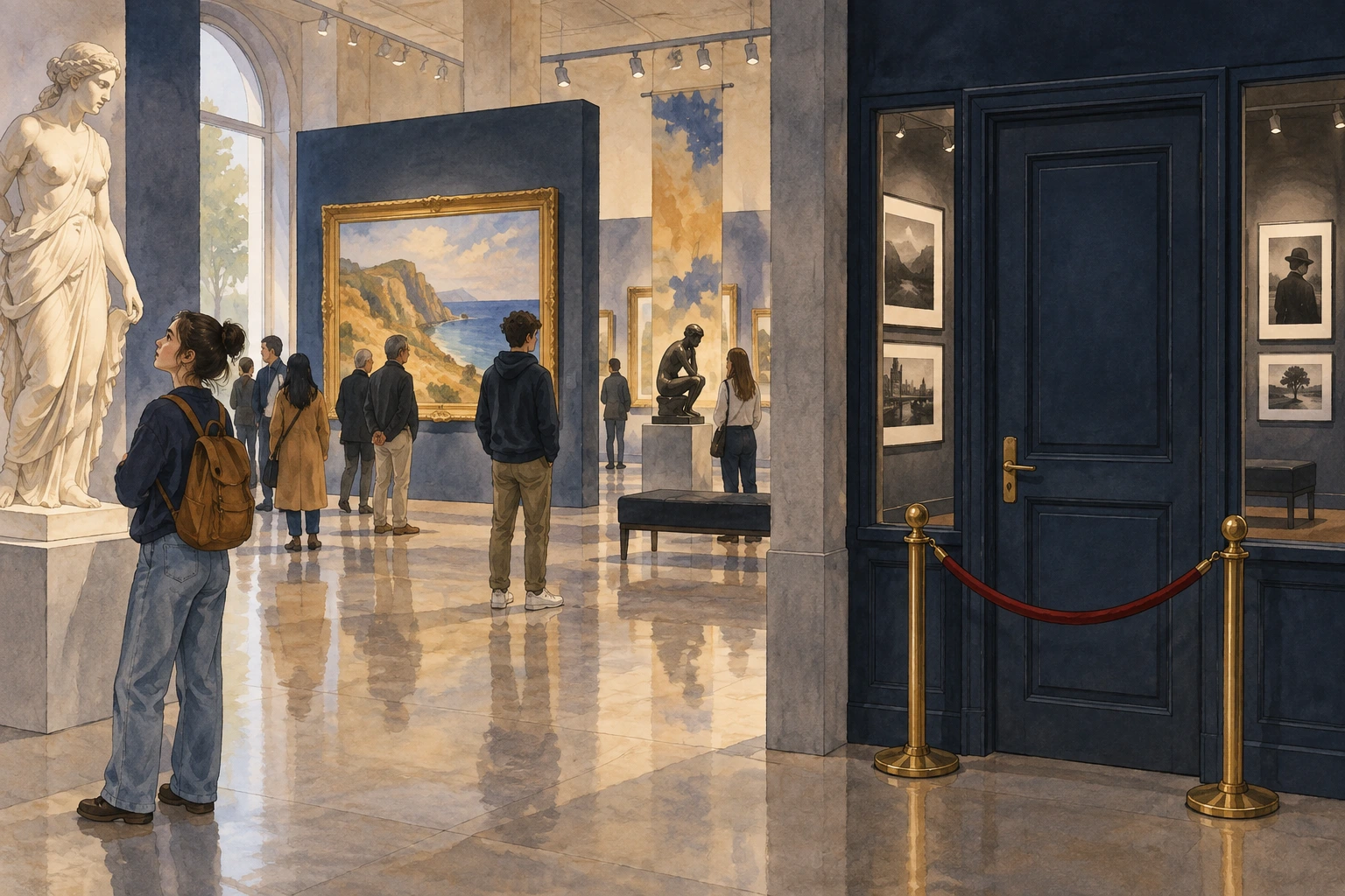 Exposição temporária aberta; sala das fotografias encerrada.