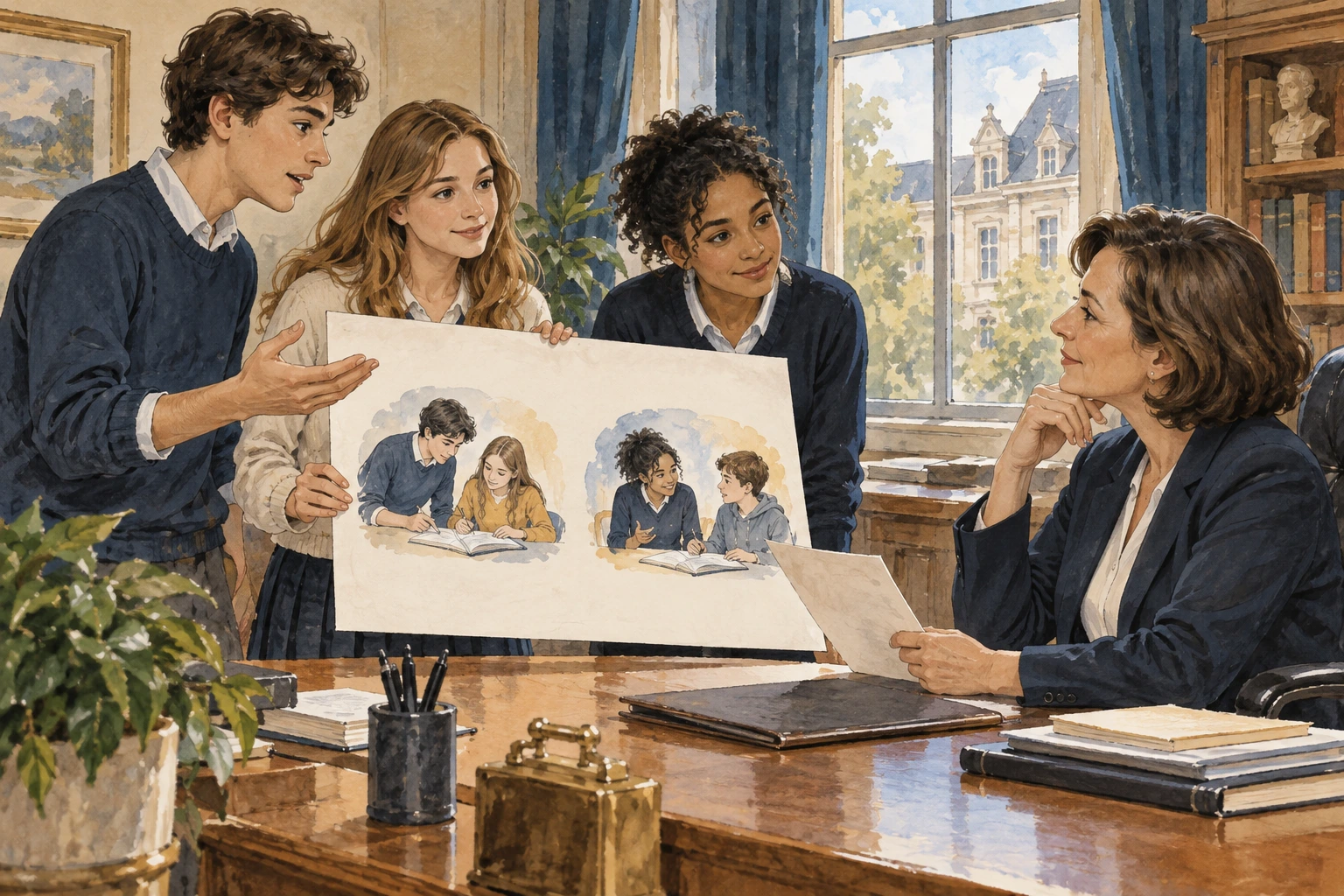 Alunos apresentam proposta de tutoria ainda em análise.