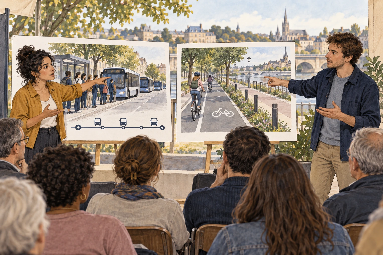 Debate entre proposta de mais autocarros e ciclovia contínua.