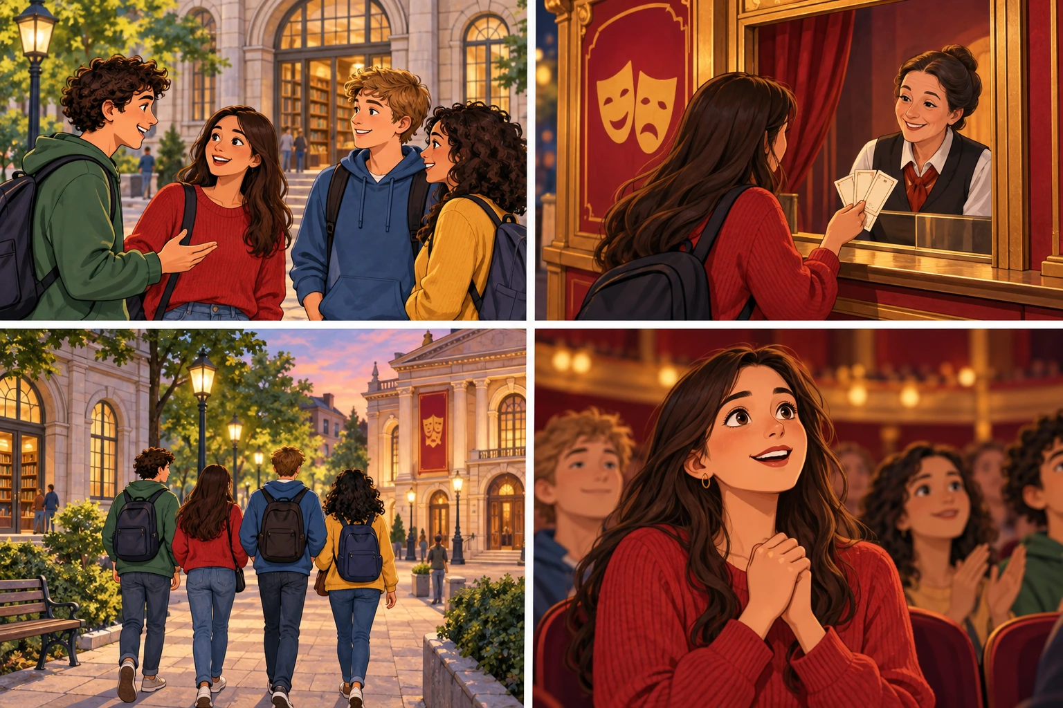 Quatro situações ilustram sentidos diferentes do verbo espanhol «quedar».
